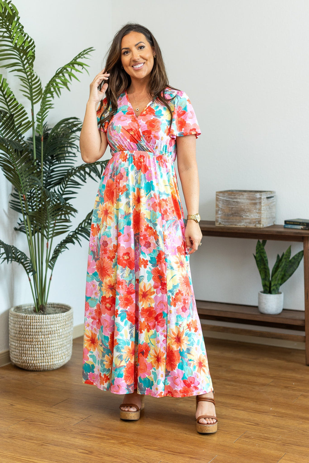 Millie Maxi Dress - Bright Floral Mix by Michelle Mae