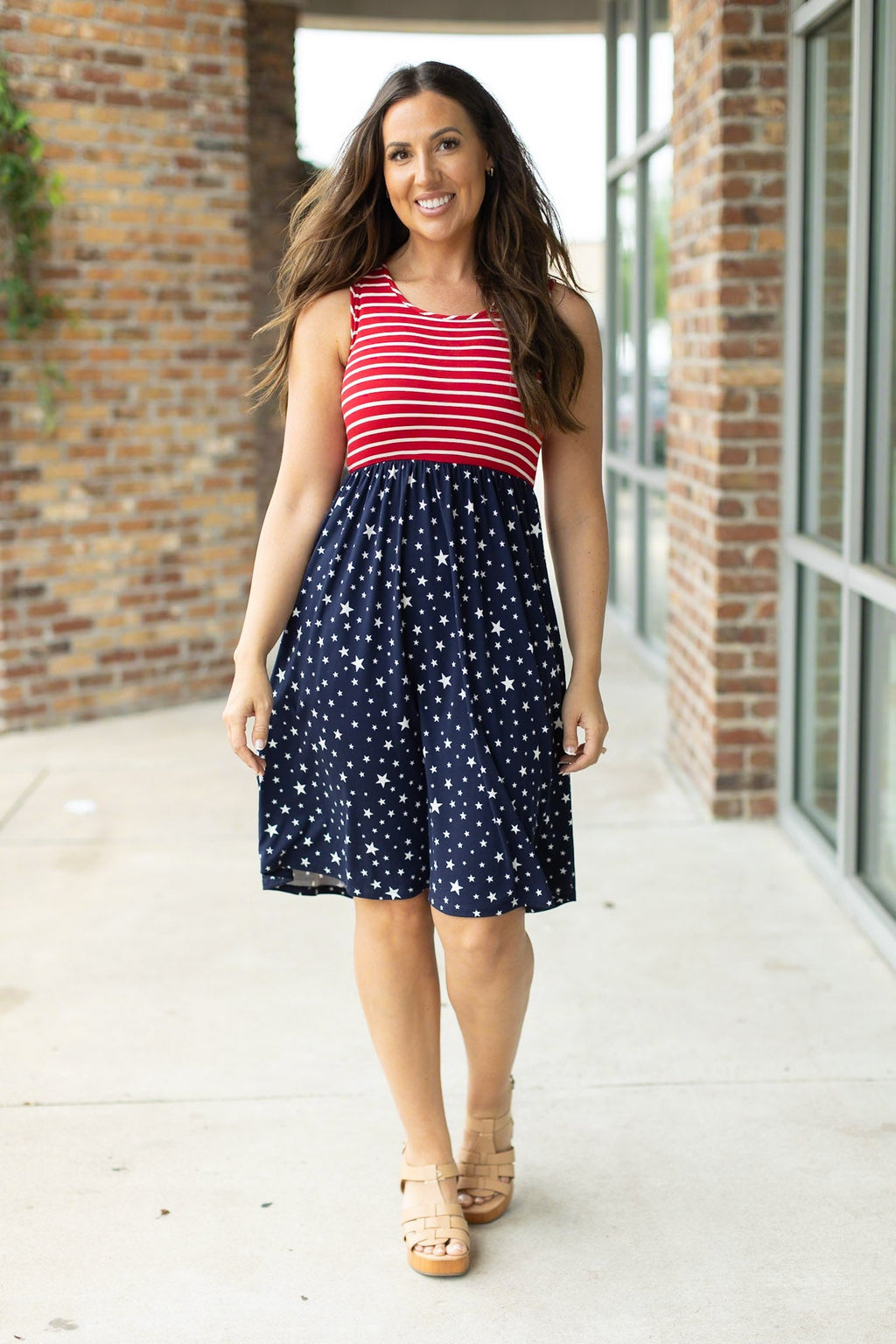 Kelsey Tank Dress - Stars and Stripes by Michelle Mae