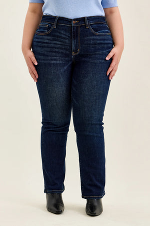 Judy Blue Mid Rise Petite Dark Wash Bootcut Jeans