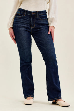 Judy Blue Mid Rise Petite Dark Wash Bootcut Jeans