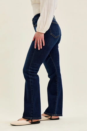 Judy Blue Mid Rise Petite Dark Wash Bootcut Jeans
