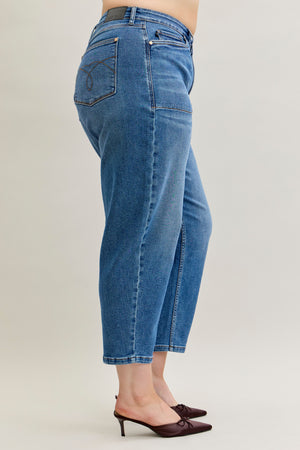 Judy Blue High Waist Classic Soft Barrel Stitch Thru Pocket Ankle Jeans