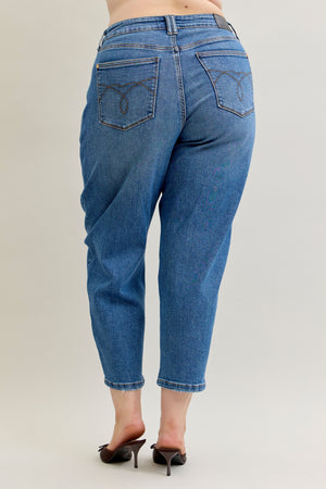 Judy Blue High Waist Classic Soft Barrel Stitch Thru Pocket Ankle Jeans