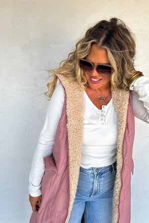 PREORDER: Reversible Sherpa Puffer Vest by Blakeley - 3 colors