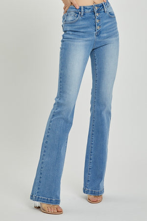 RISEN High Waist Button Fly Bootcut Trouser Jeans