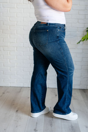 Judy Blue Mid Rise Tummy Control Classic Straight Leg Jeans