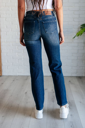 Judy Blue Mid Rise Tummy Control Classic Straight Leg Jeans