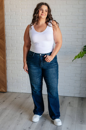 Judy Blue Mid Rise Tummy Control Classic Straight Leg Jeans