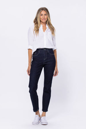 Judy Blue High Rise Dark Rinse Wash Mom Jeans