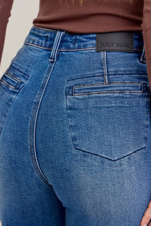 Judy Blue High Waist Column Straight Button-Fly & Back Welt Pkts