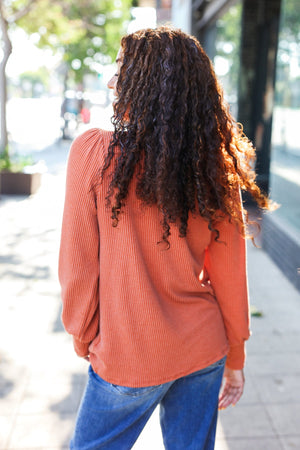 Everyday Rust Rib Mineral Wash Long Sleeve Top