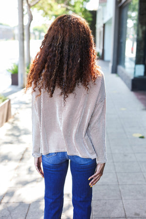 Hello Beautiful Camel Rib Dolman Cropped  Top