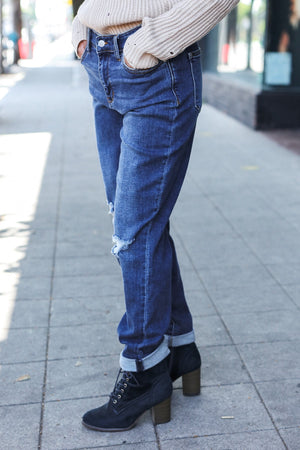 Judy Blue Mid Rise Distressed Slim Fit Jeans