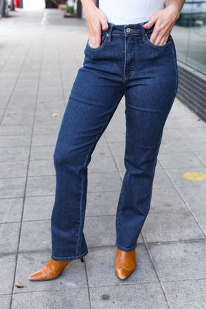 Judy Blue High Waist Dark Wash Straight Leg Jeans