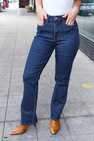 Judy Blue High Waist Dark Wash Straight Leg Jeans