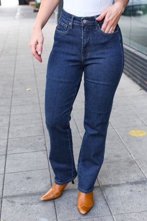 Judy Blue High Waist Dark Wash Straight Leg Jeans