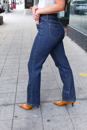 Judy Blue High Waist Dark Wash Straight Leg Jeans