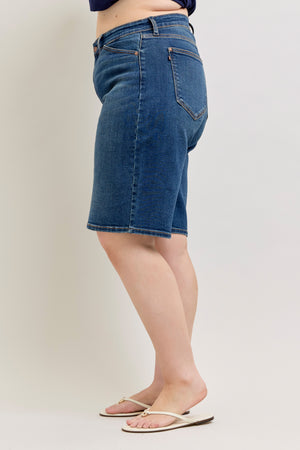 Judy Blue High Waist Relaxed Bermuda Jean Shorts