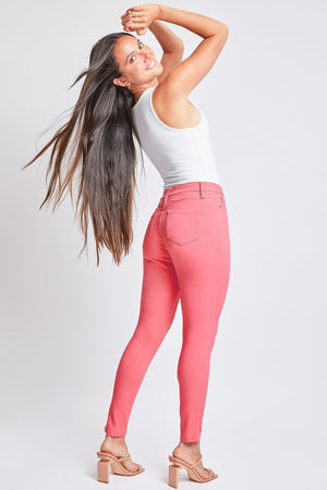 YMI Jeanswear Hyperstretch Mid Rise Skinny Jeans Shell Pink