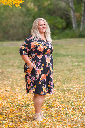 Taylor Dress - Buttery Soft Black Fall Floral Mix by Michelle Mae