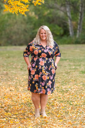 Taylor Dress - Buttery Soft Black Fall Floral Mix by Michelle Mae