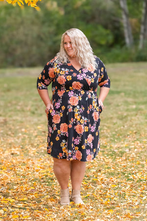 Taylor Dress - Buttery Soft Black Fall Floral Mix by Michelle Mae