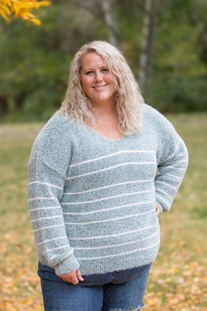 Cozy Striped Sweater - Green by Michelle Mae