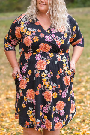 Taylor Dress - Buttery Soft Black Fall Floral Mix by Michelle Mae