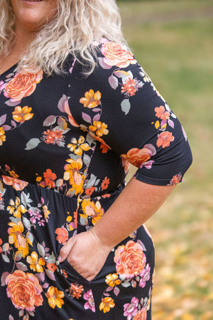 Taylor Dress - Buttery Soft Black Fall Floral Mix by Michelle Mae