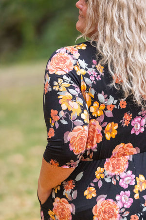 Taylor Dress - Buttery Soft Black Fall Floral Mix by Michelle Mae