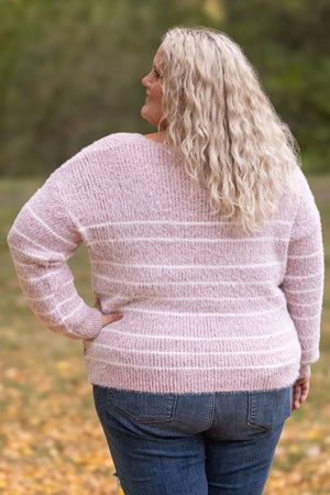 Cozy Striped Sweater - Mauve by Michelle Mae