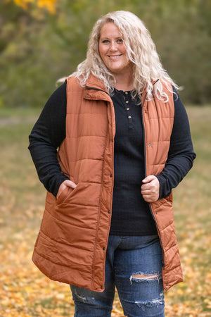 Harlow Long Vest - Cinnamon by Michelle Mae