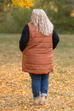 Harlow Long Vest - Cinnamon by Michelle Mae