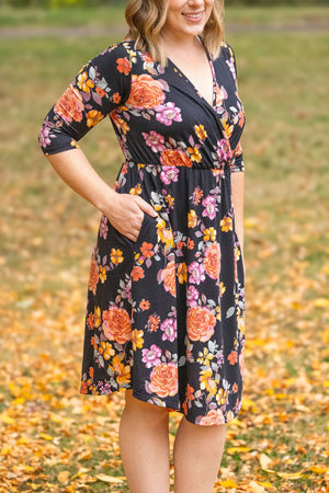 Taylor Dress - Buttery Soft Black Fall Floral Mix by Michelle Mae