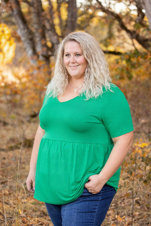 Sarah Ruffle Short Sleeve - Green by Michelle Mae