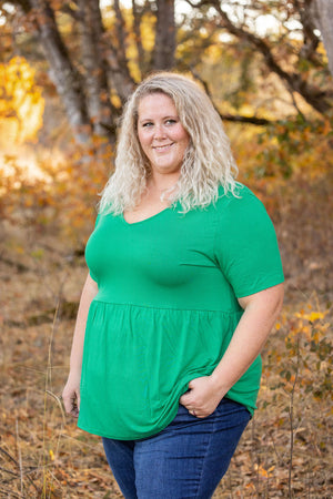 Sarah Ruffle Short Sleeve - Green by Michelle Mae