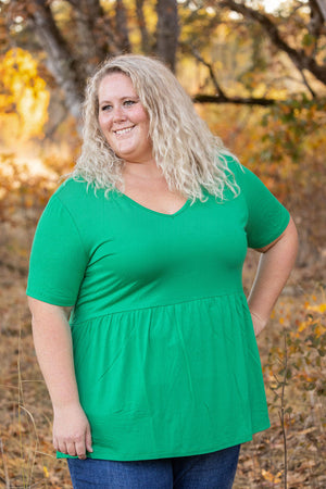 Sarah Ruffle Short Sleeve - Green by Michelle Mae