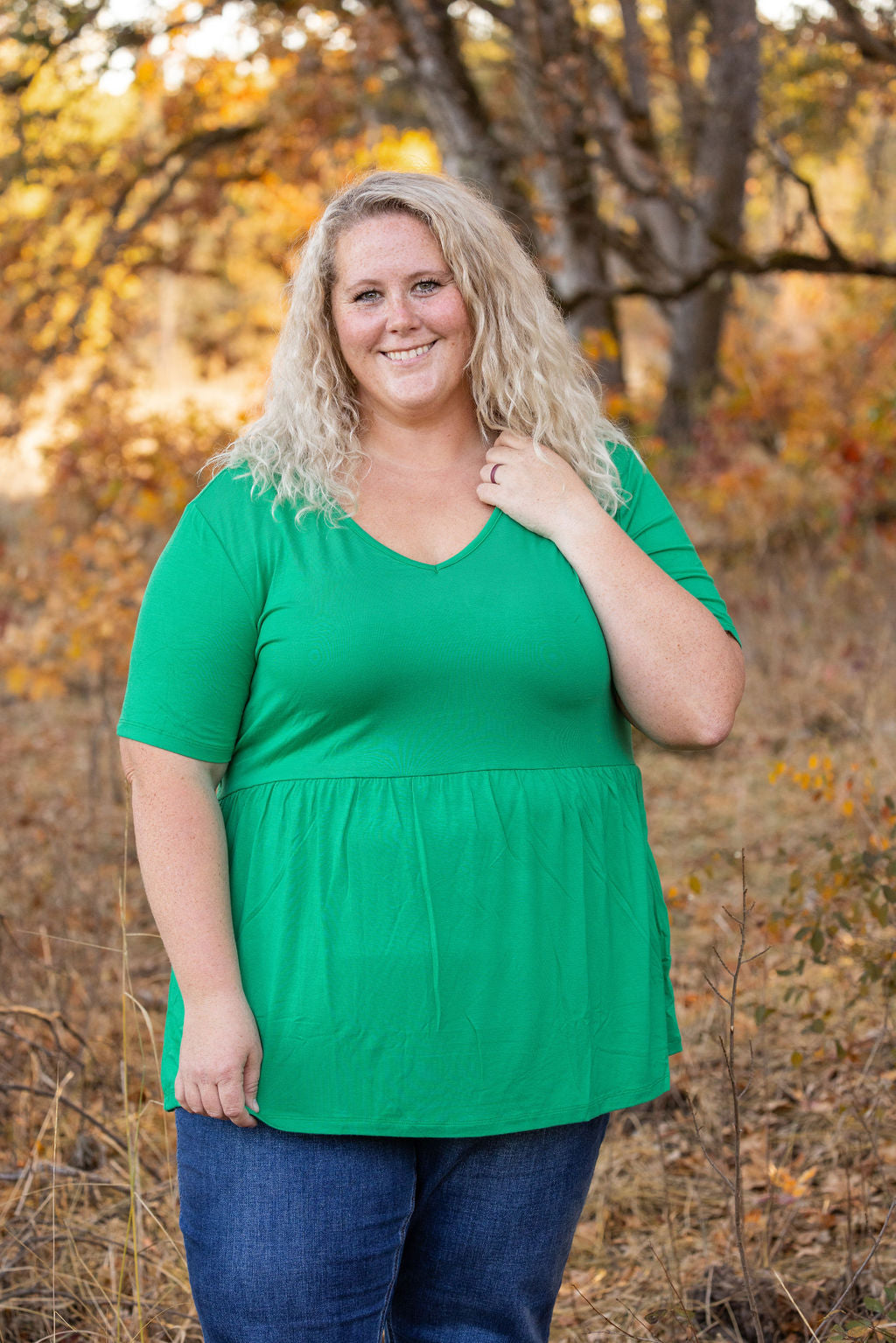 Sarah Ruffle Short Sleeve - Green by Michelle Mae