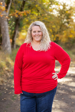 Larissa Long Sleeve - Red by Michelle Mae