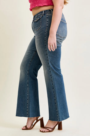Judy Blue Mid Rise Flare with Front Flap Pocket Jeans