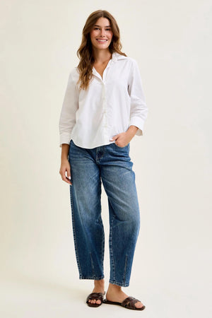 Judy Blue High Waist Rigid Magic Barrel with Dart Detailing Jeans