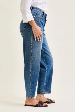 Judy Blue High Waist Rigid Magic Barrel with Dart Detailing Jeans