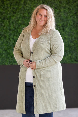 Colbie Ribbed Cardigan - Pistachio by Michelle Mae