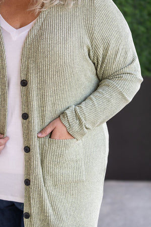 Colbie Ribbed Cardigan - Pistachio by Michelle Mae