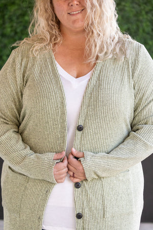 Colbie Ribbed Cardigan - Pistachio by Michelle Mae