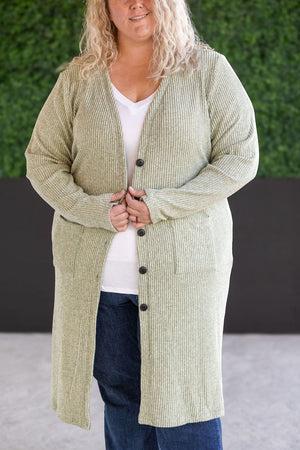 Colbie Ribbed Cardigan - Pistachio by Michelle Mae