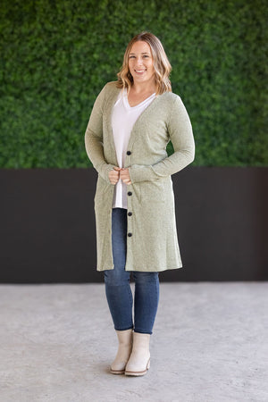 Colbie Ribbed Cardigan - Pistachio by Michelle Mae