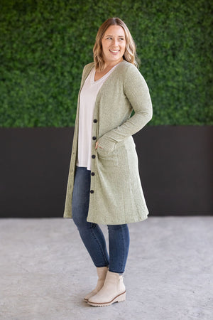 Colbie Ribbed Cardigan - Pistachio by Michelle Mae