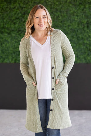 Colbie Ribbed Cardigan - Pistachio by Michelle Mae