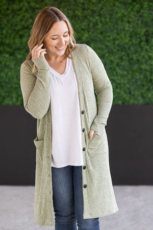 Colbie Ribbed Cardigan - Pistachio by Michelle Mae